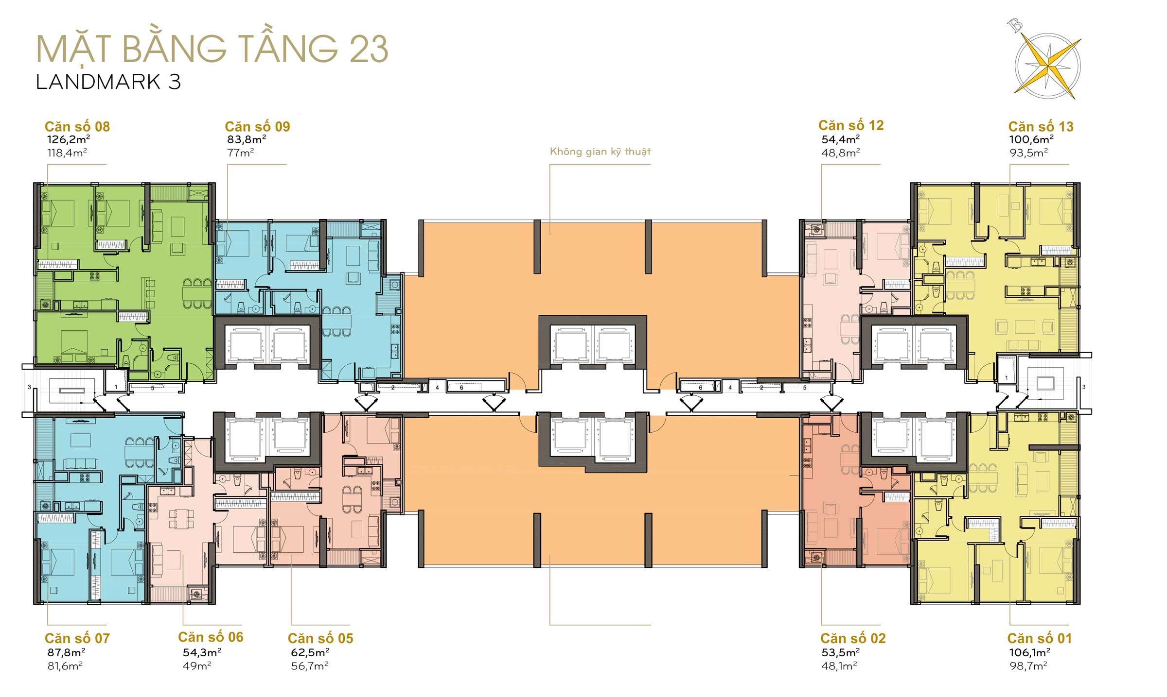 Mặt Bằng Landmark 3 Tầng 23