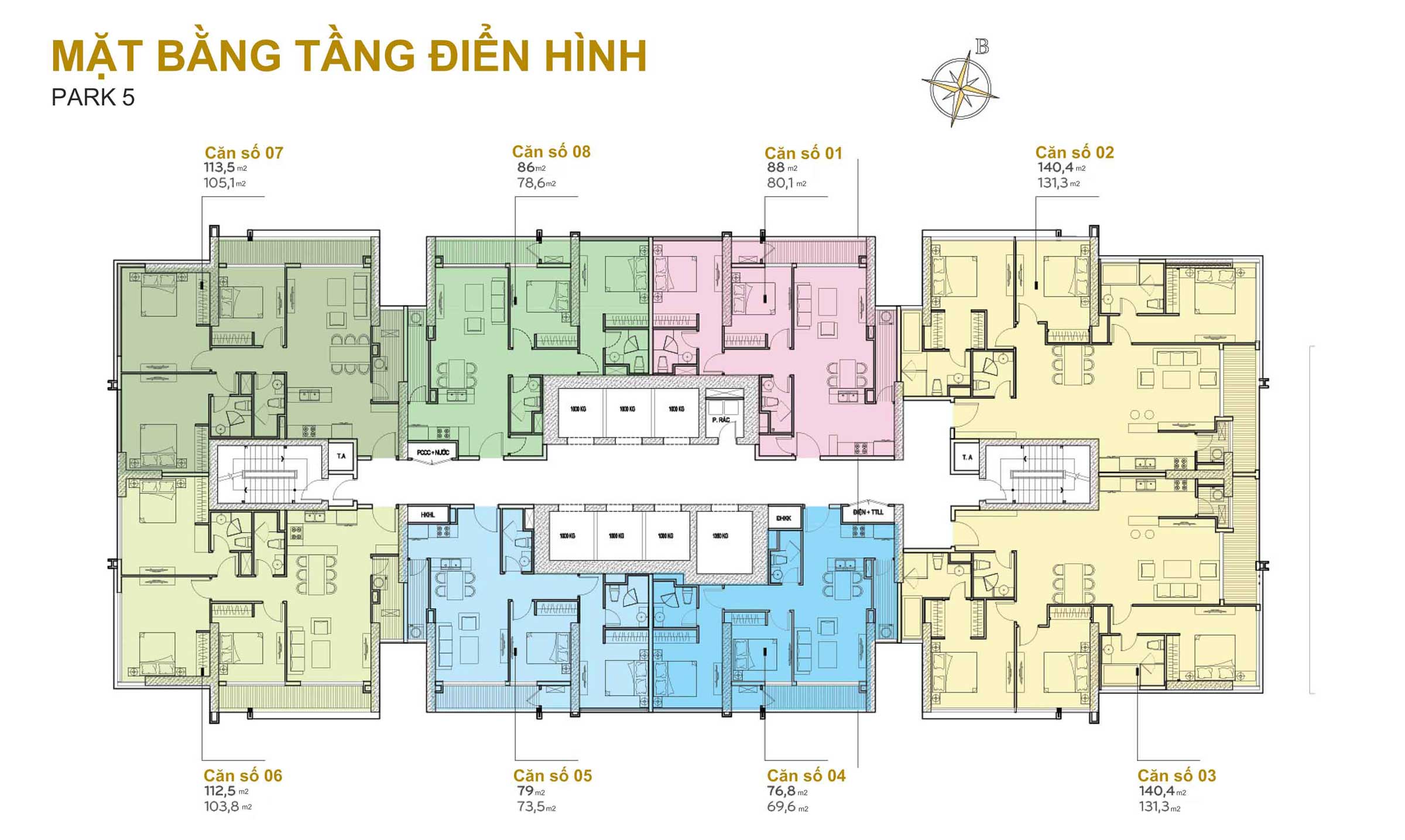 Mặt Bằng Park 5 Vinhomes Central Park Tầng điển Hình