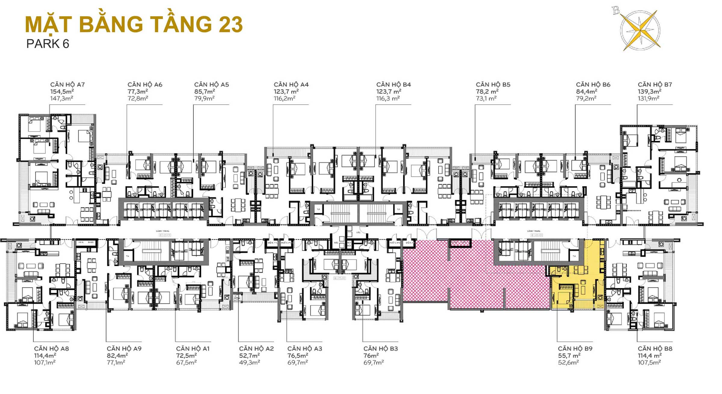 Mặt Bằng Park 6 Tầng 23