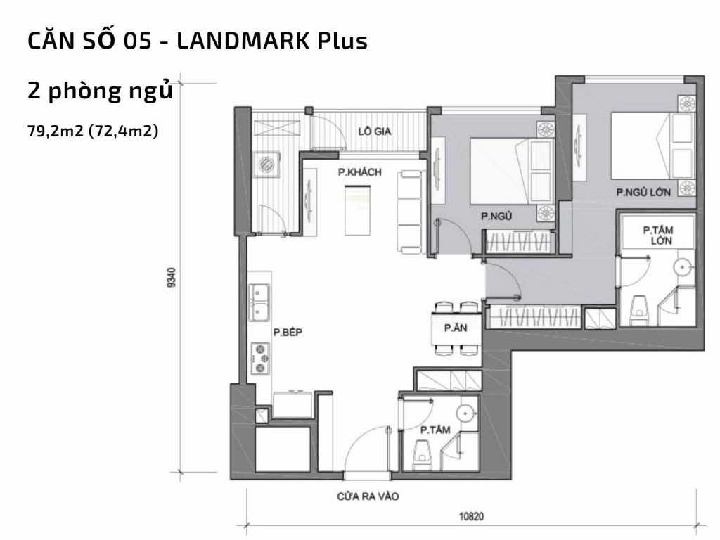Mặt bằng căn hộ số 05 Landmark Plus​ Vinhomes Central Park