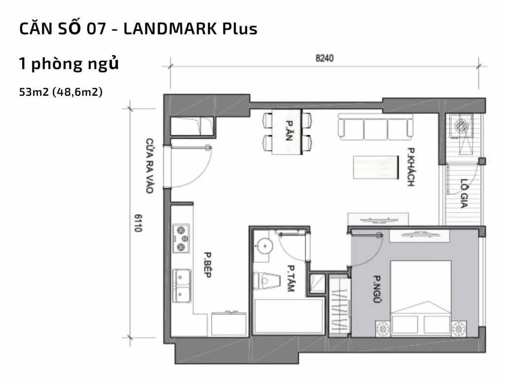 Mặt bằng căn hộ số 07 Landmark Plus​ Vinhomes Central Park