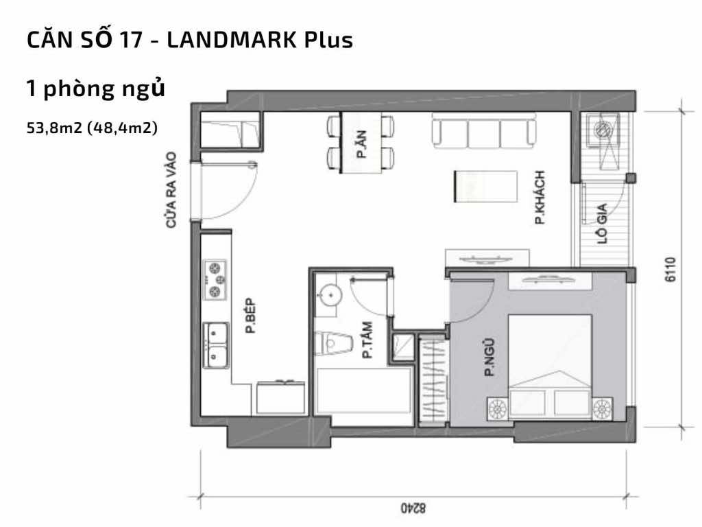 Mặt bằng căn hộ số 17 Landmark Plus​ Vinhomes Central Park