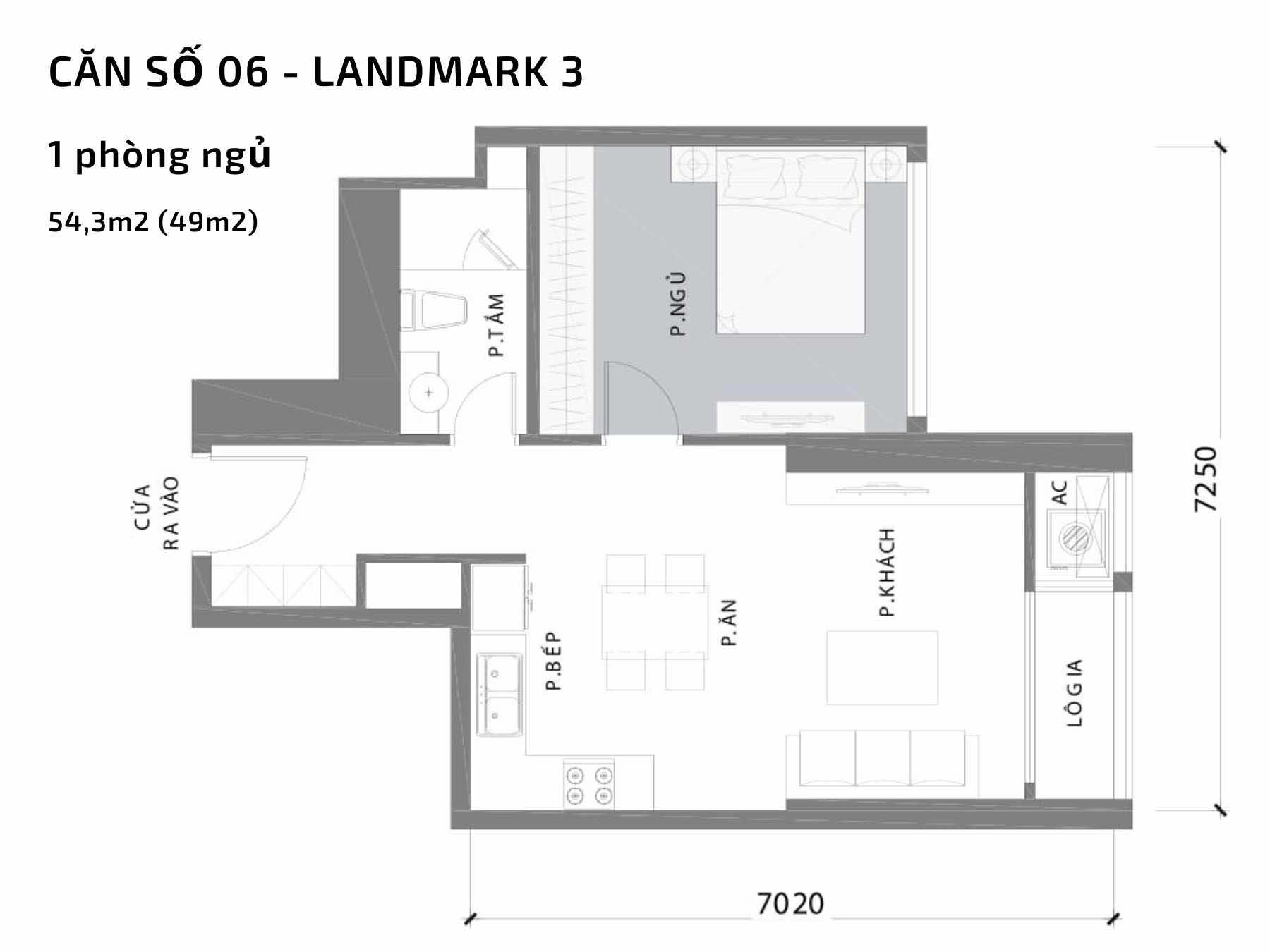 Mặt bằng căn hộ số 06 Landmark 3 Vinhomes Central Park