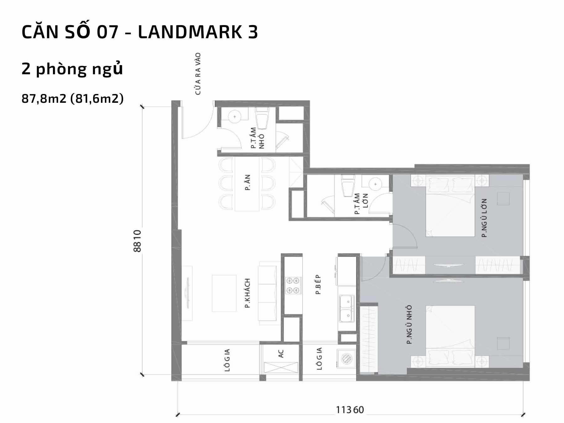 Mặt bằng căn hộ số 07 Landmark 3 Vinhomes Central Park