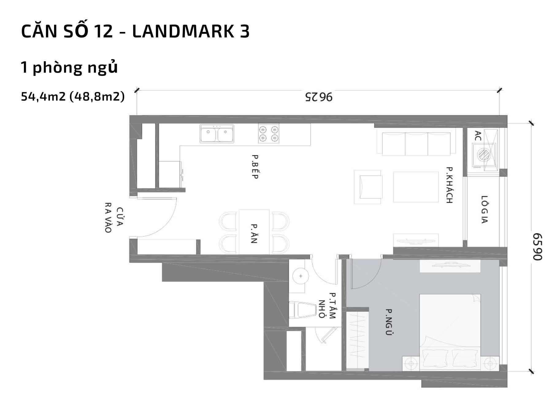 Mặt bằng căn hộ số 12 Landmark 3 Vinhomes Central Park