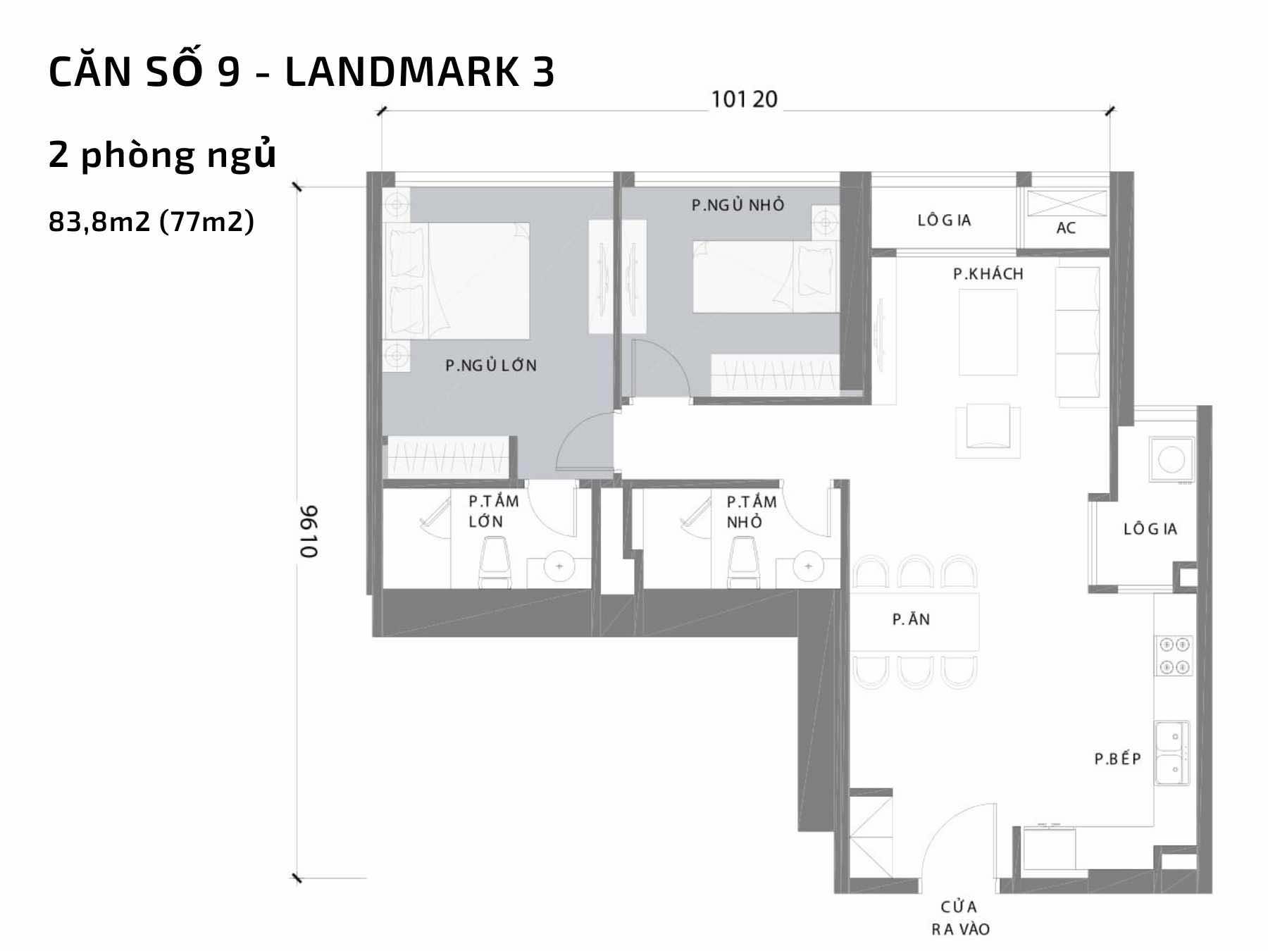 Mặt bằng căn hộ số 09 Landmark 3 Vinhomes Central Park