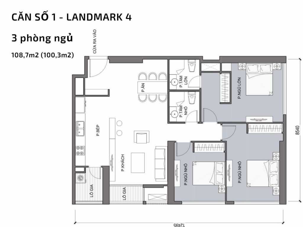 Mặt bằng căn hộ số 01 Landmark 4 Vinhomes Central Park