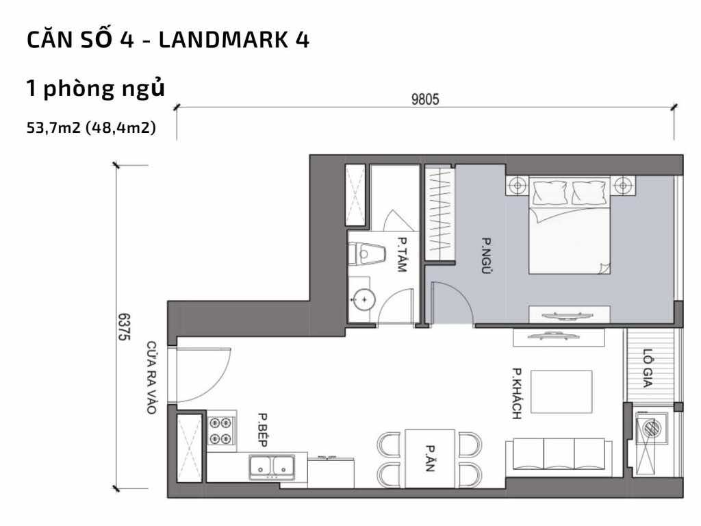 Mặt bằng căn hộ số 04 Landmark 4 Vinhomes Central Park
