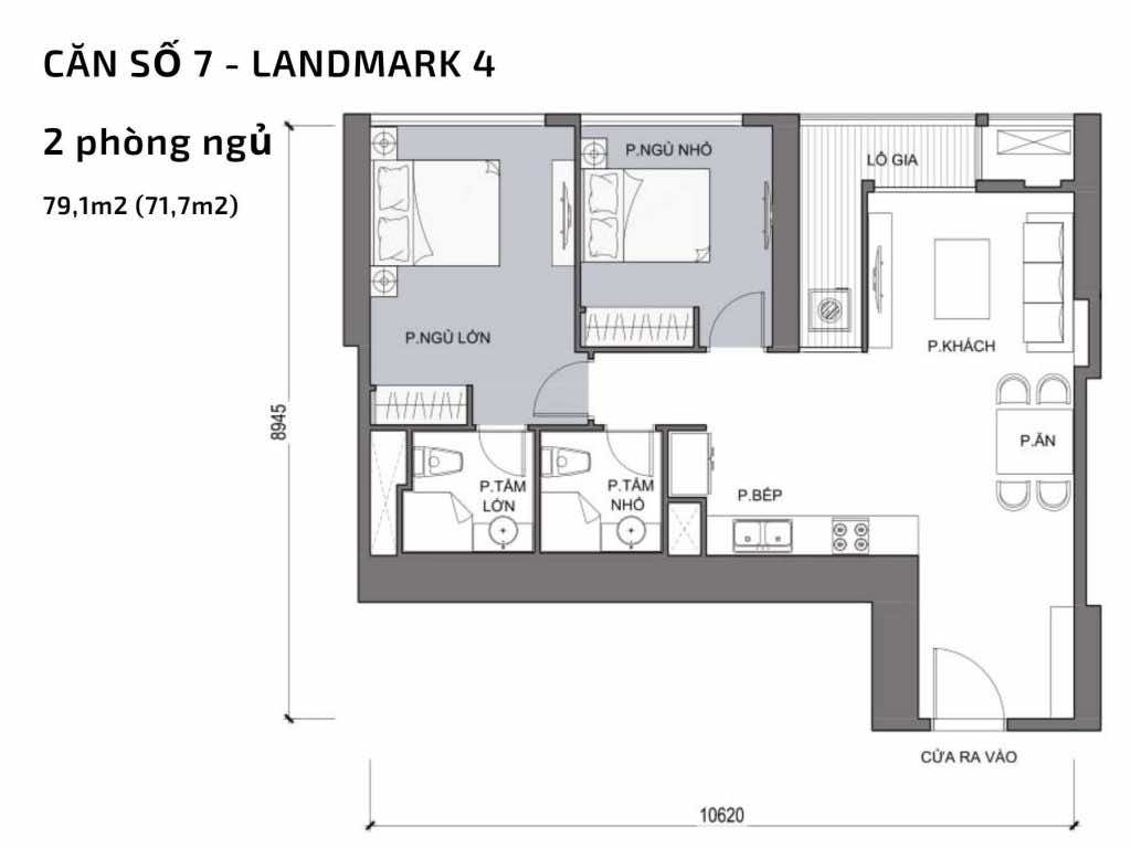 Mặt bằng căn hộ số 07 Landmark 4 Vinhomes Central Park