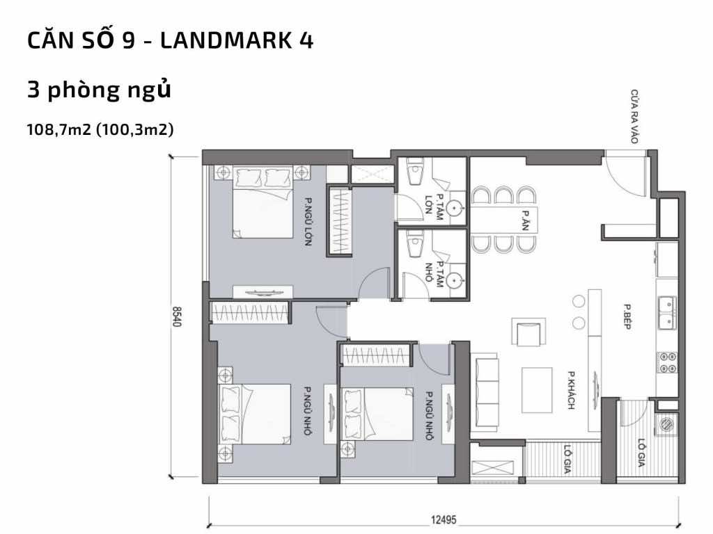 Mặt bằng căn hộ số 09 Landmark 4 Vinhomes Central Park