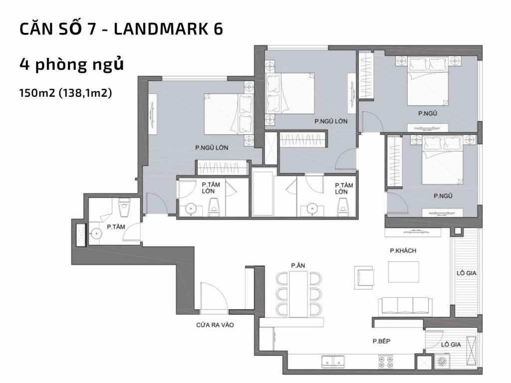 Mặt bằng căn hộ số 07  Landmark 6​ Vinhomes Central Park