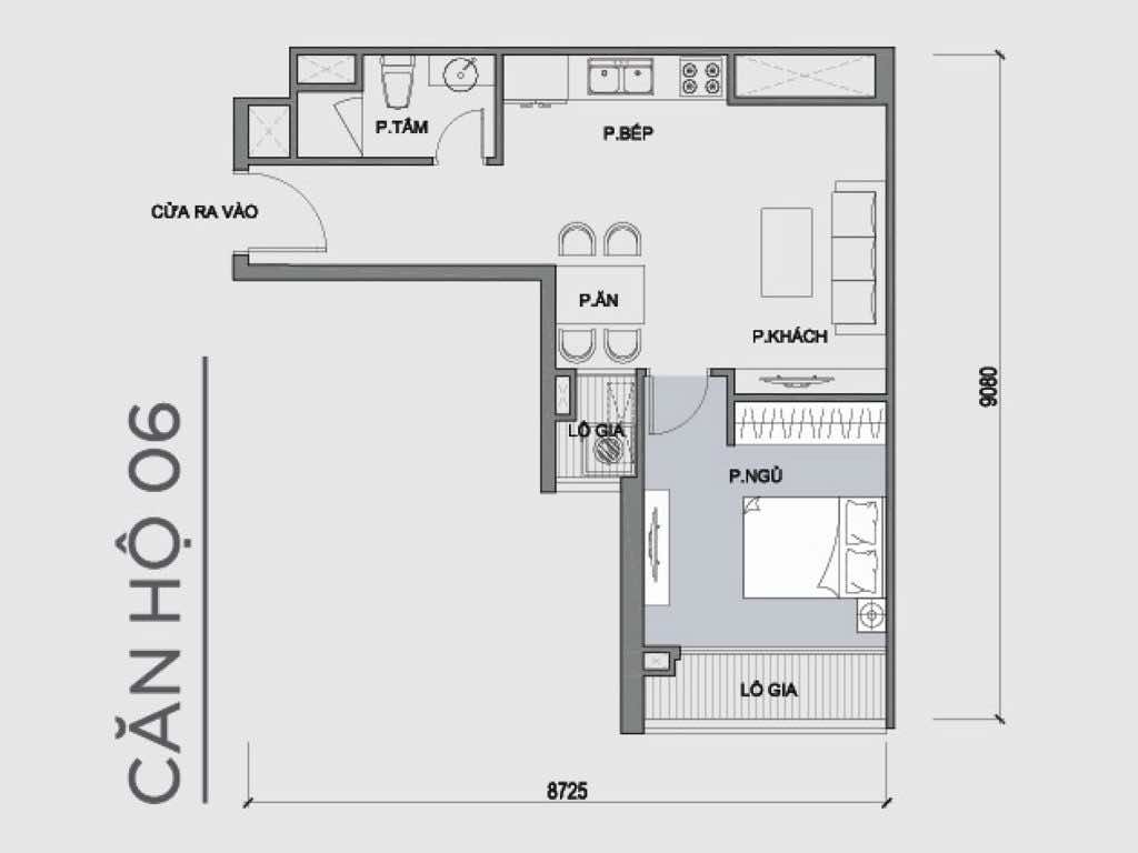 Mặt bằng căn hộ số 06 Park 1 Vinhomes Central Park