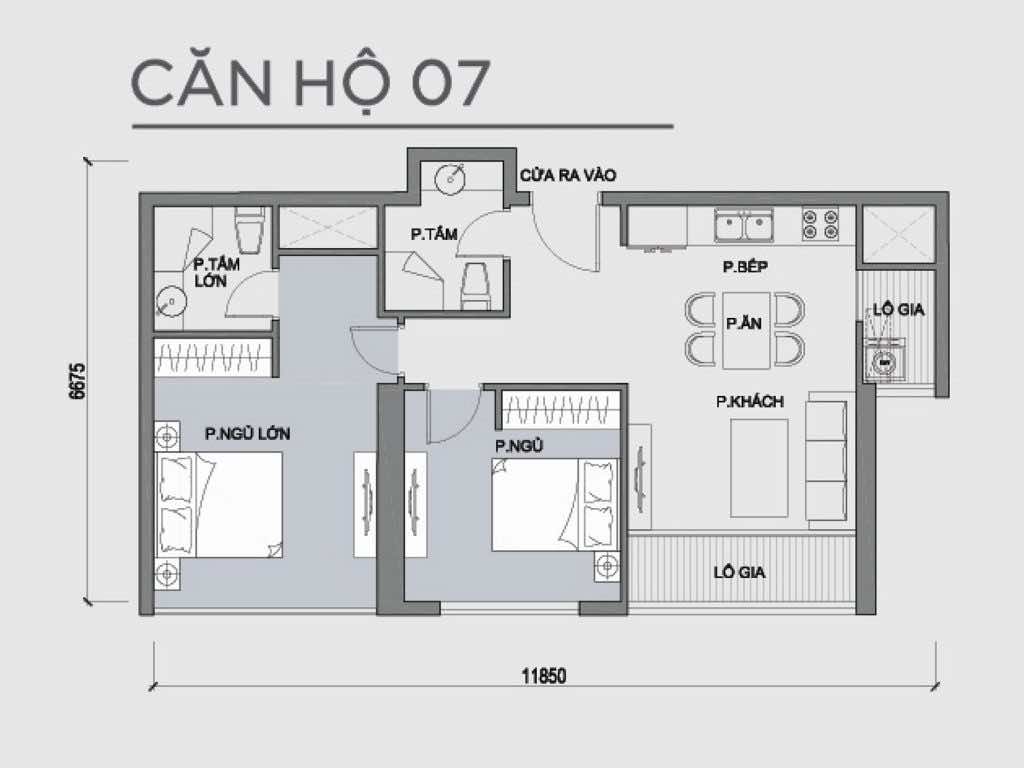 Mặt bằng căn hộ số 07 Park 1 Vinhomes Central Park