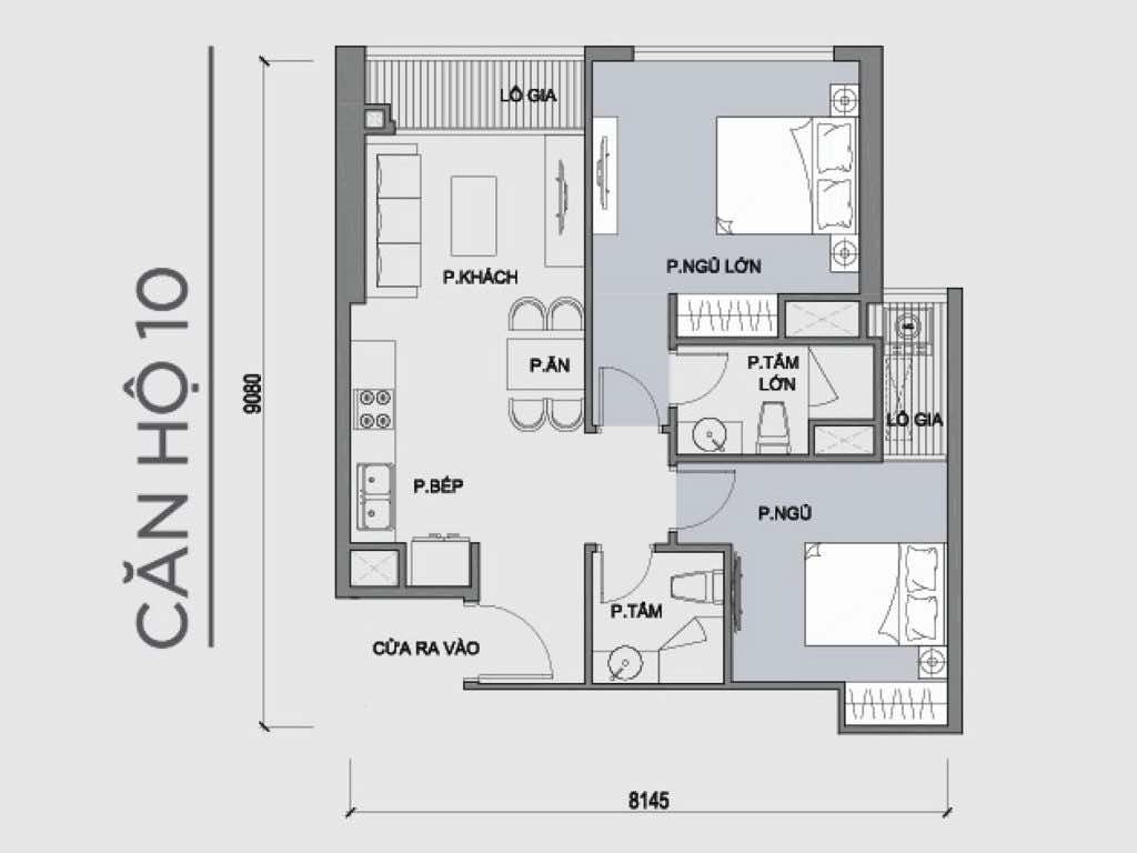 Mặt bằng căn hộ số 10 Park 1 Vinhomes Central Park