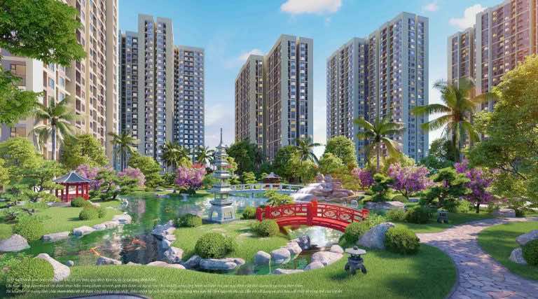 Khu vườn Nhật khu Origami Vinhomes Grand Park