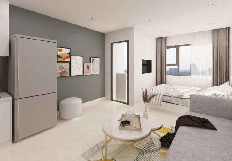 Thiết kế căn hộ studio phòng ngủ Beverly