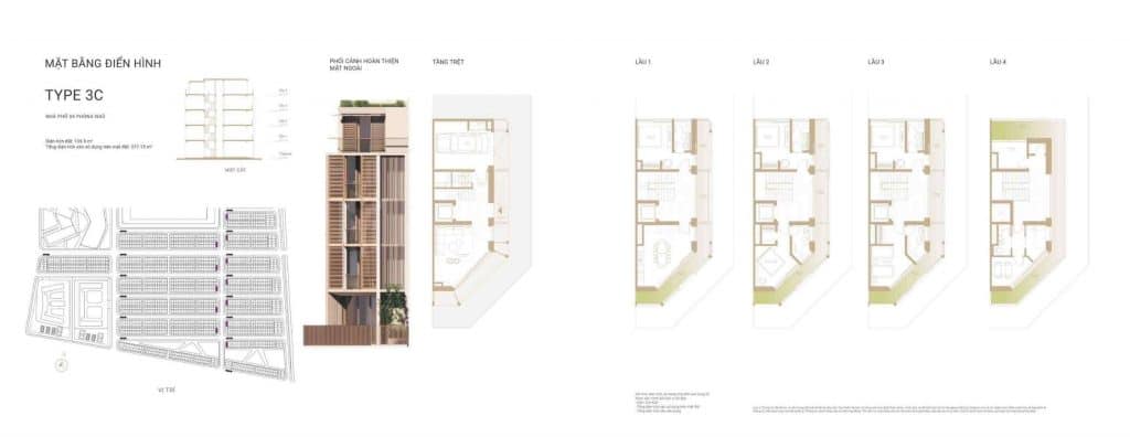 Thiết kế nhà phố The Global City type 3C