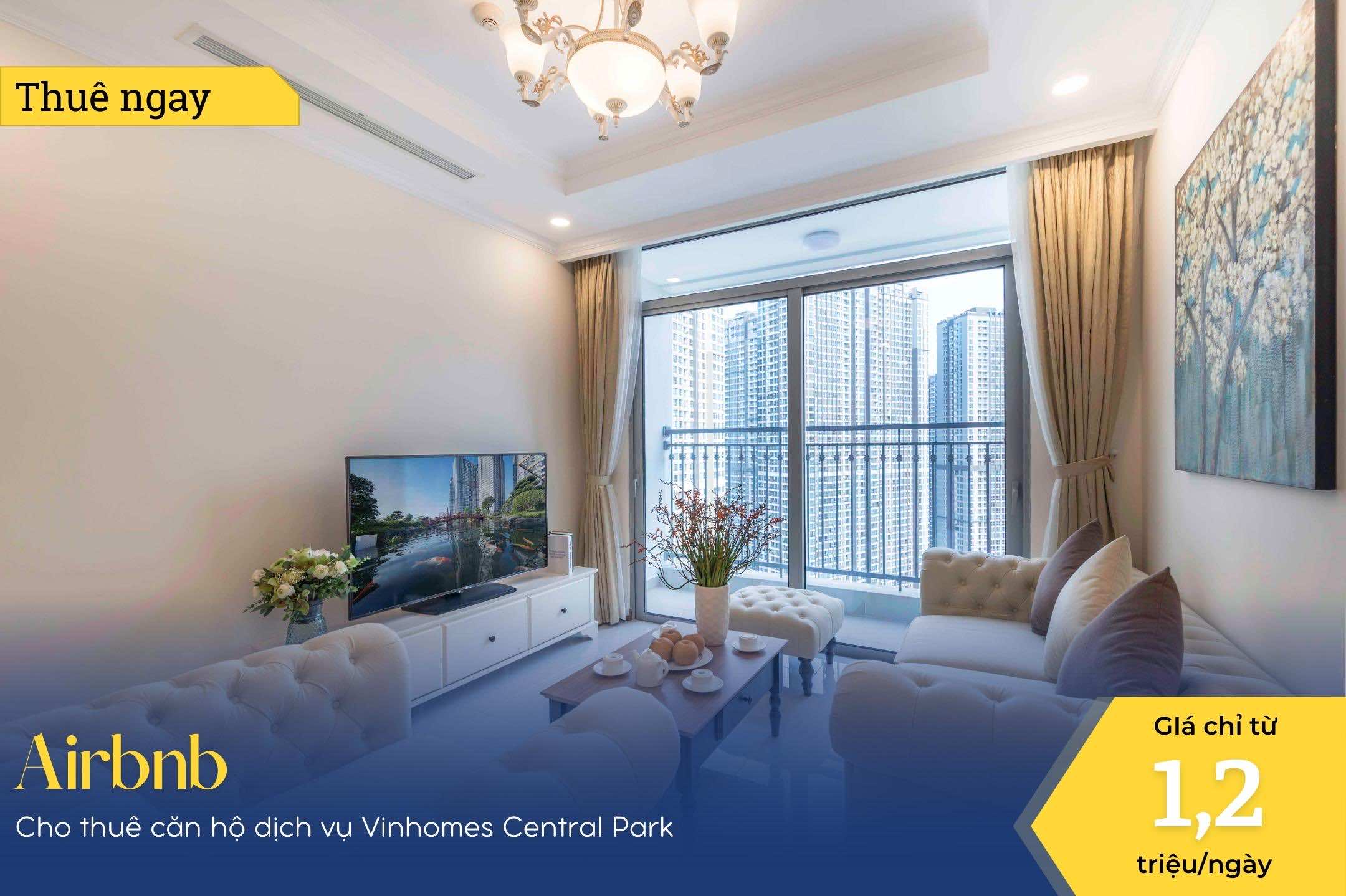 Cho thuê căn hộ dịch vụ airbnb Vinhomes Central Park 2