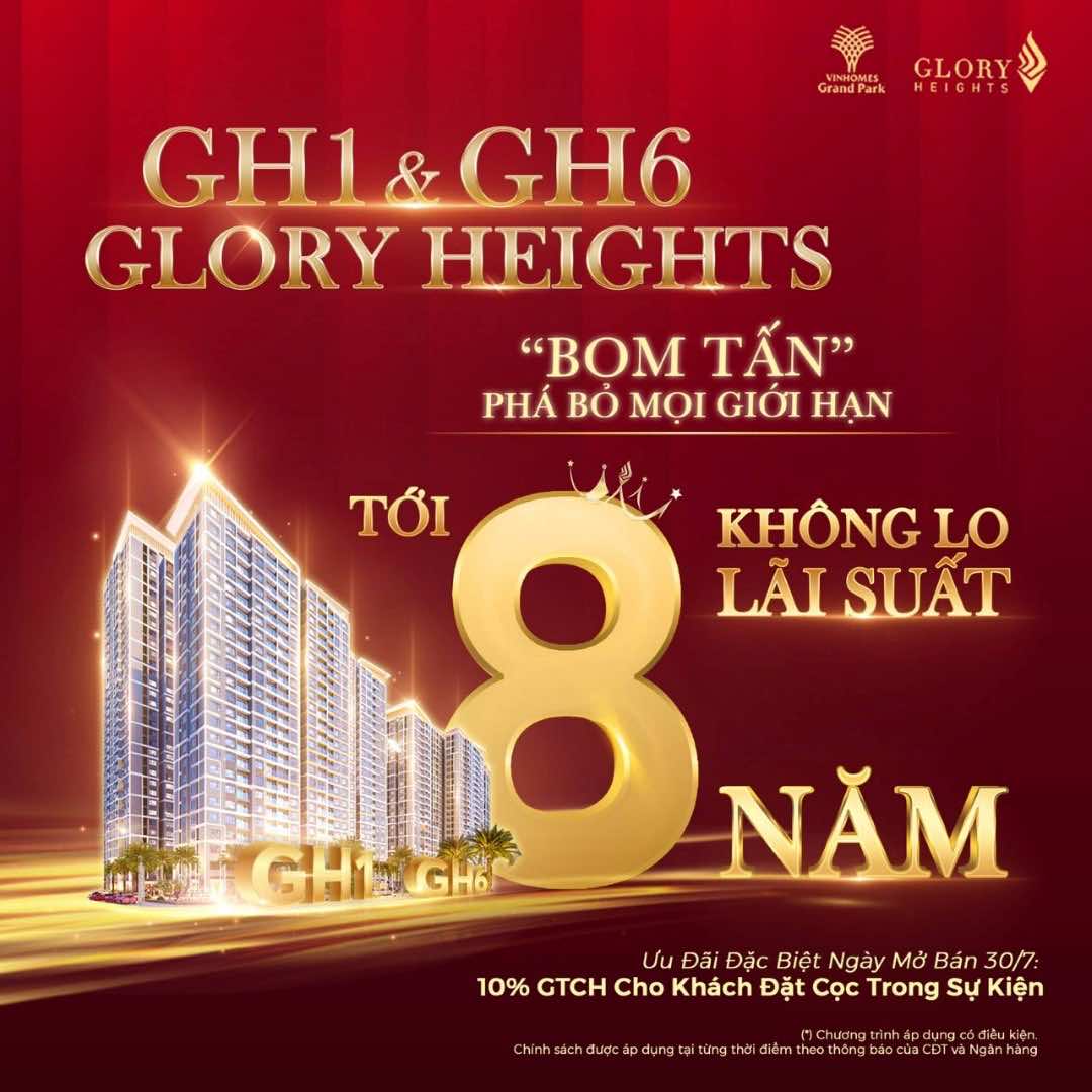Chính sách Glory Heights 8 năm miễn lãi