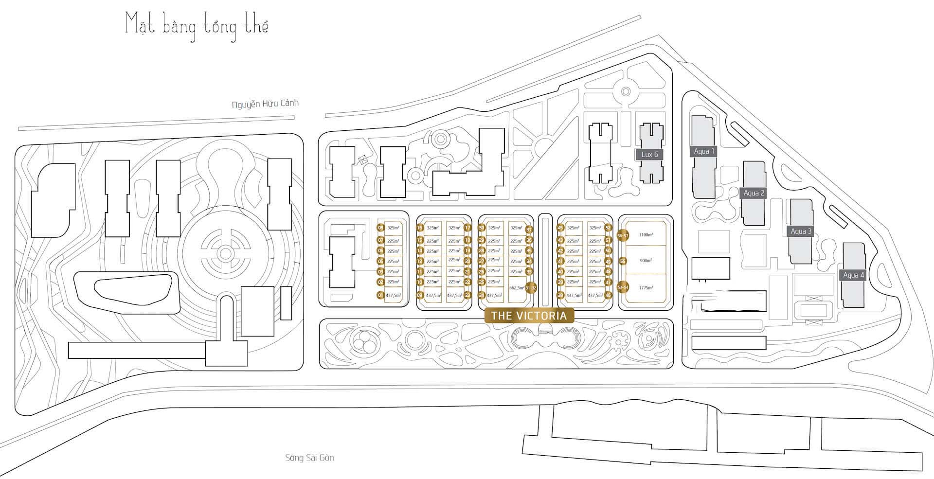 Mặt Bằng Biệt Thự Vinctoria Vinhomes Ba Son Q1