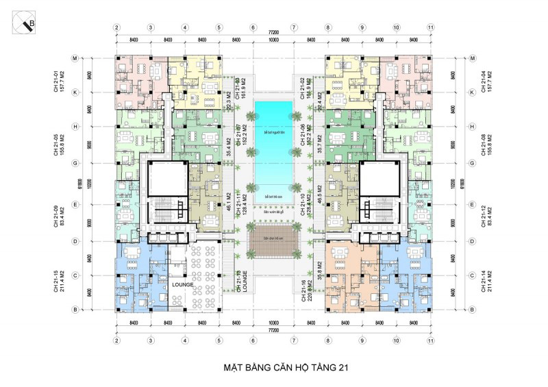 Mặt Bằng Vinhomes Đồng Khởi Tầng 21
