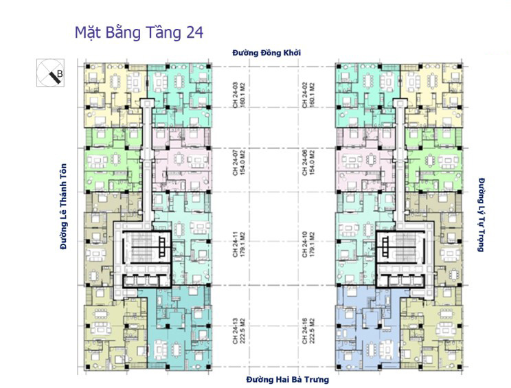 Mặt Bằng Vinhomes Đồng Khởi Tầng 24