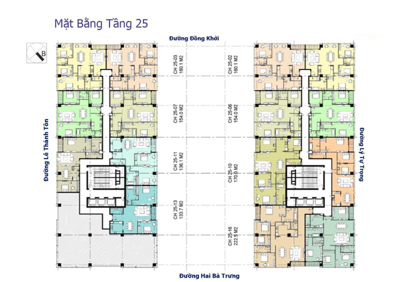 Mặt Bằng Vinhomes Đồng Khởi Tầng 25