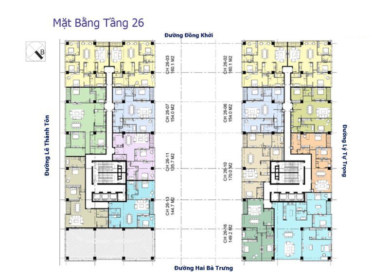 Mặt Bằng Vinhomes Đồng Khởi Tầng 26