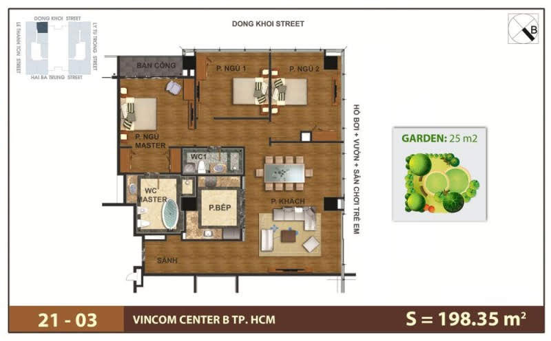 Mặt Bằng Căn Hộ Vinhomes Đồng Khởi Tầng 21 Căn Số 03