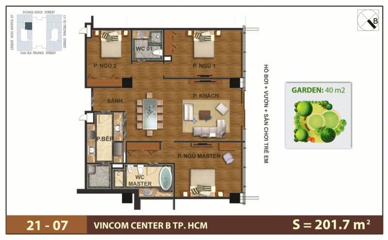 Mặt Bằng Căn Hộ Vinhomes Đồng Khởi Tầng 21 Căn Số 07