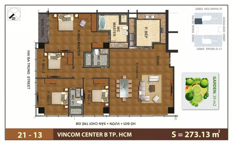 Mặt Bằng Căn Hộ Vinhomes Đồng Khởi Tầng 21 Căn Số 13