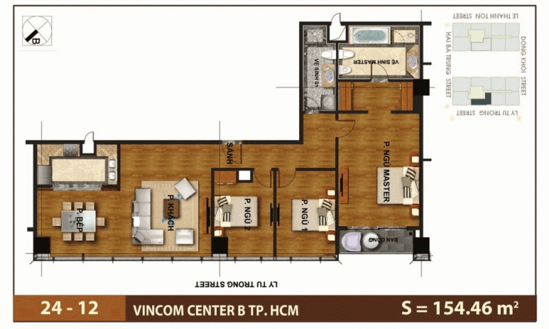 Mặt Bằng Căn Hộ Vinhomes Đồng Khởi Tầng 24 Căn Số 12